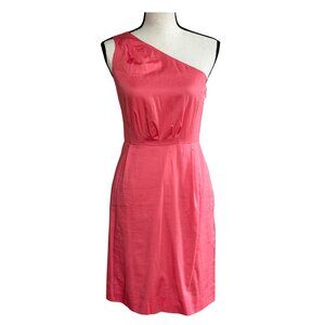 J.CREW Women's One Shoulder Misha Dress Pink/Coral Bridesmaid Cocktail Event